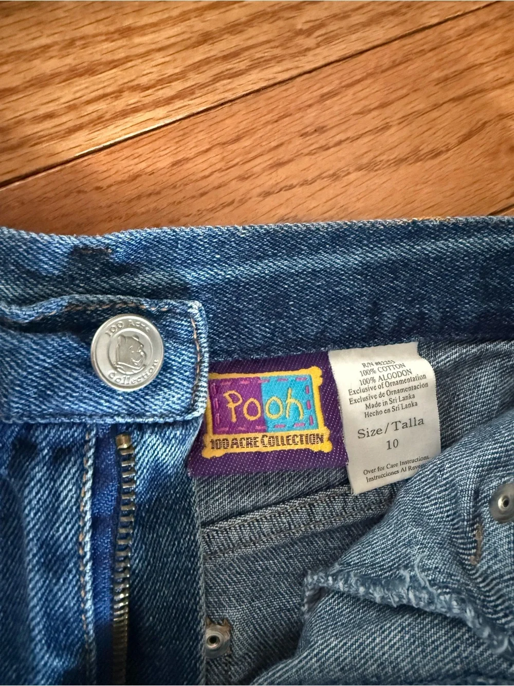 Vintage 90s Disney Pooh 100 Acre Collection Tigger Denim Skirt Size 10 Girls